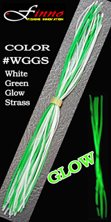 FINNO RUBBER SILICONE SKIRTS ΧΡΩΜΑ WGGS (WHITE GREEN GLOW STRASS)