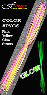 FINNO RUBBER SILICONE SKIRTS GLOW PYGS (PINK YELLOW GLOW STRASS 43/47)