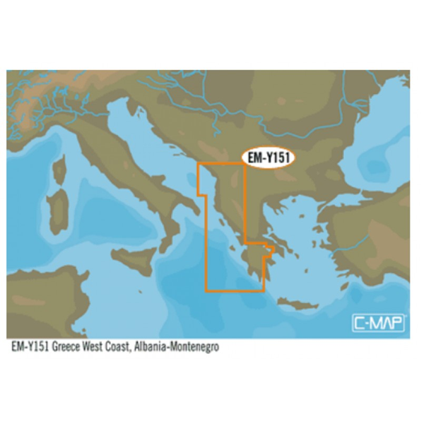 LOWRANCE C-MAP MAX-N+L ΙΟΝΙΟ (GREECE WST ALBNA-MNTNGRO) EM-Y151.39
