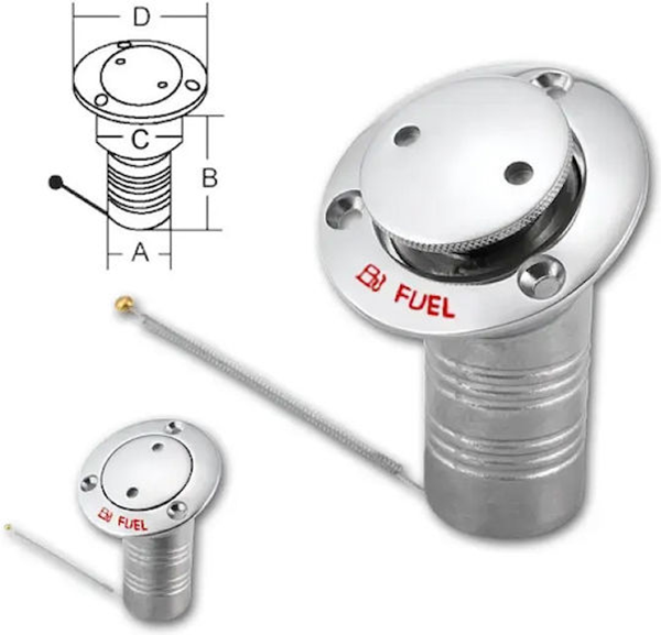 ΤΑΠΑ ΕΙΣΑΓΩΓΗΣ ΚΑΥΣΙΜΟΥ 38ΜΜ ΓΩΝΙΑΚΗ ΚΟΥΜΠΩΤΗ POP-OUT INOX 90227